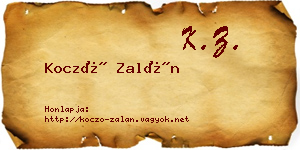 Koczó Zalán névjegykártya